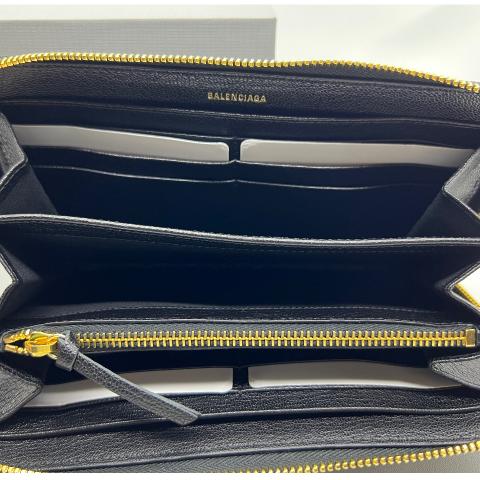 Sell Balenciaga Metallic Edge Zip Wallet Black