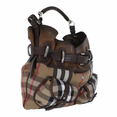 Burberry London Coated Canvas Nova Check Handle Bag - Neutrals Handle Bags,  Handbags - WBURL146798