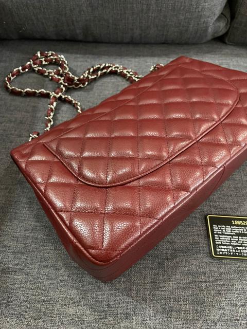 Sell Chanel Classic Jumbo Double Flap In Dark Rouge Caviar SHW - Red