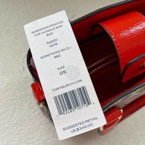 Tory Burch Robinson Printed Top-handle Mini Bag (something Wild) Wallet