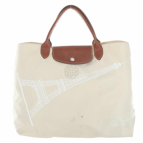 Longchamp limited edition large tote bag with Eiffel Tower print