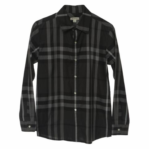 Sell Burberry Plaid Button Up Long Sleeve Shirt - Black 