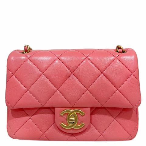 Chanel Pre-Owned Pink 2003 Mini Classic Flap Square Shoulder Bag For Women  8671749 At