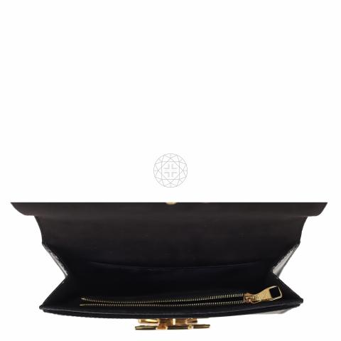 Louis Vuitton Black Leather Clutch Pochette Chain Louise MM, Small LV  Pochette For Sale at 1stDibs