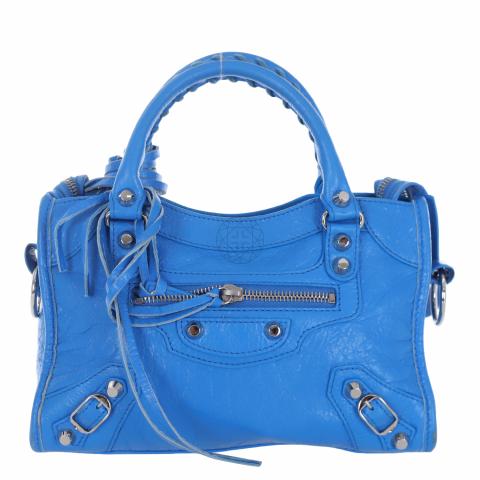 balenciaga mini city bag blue