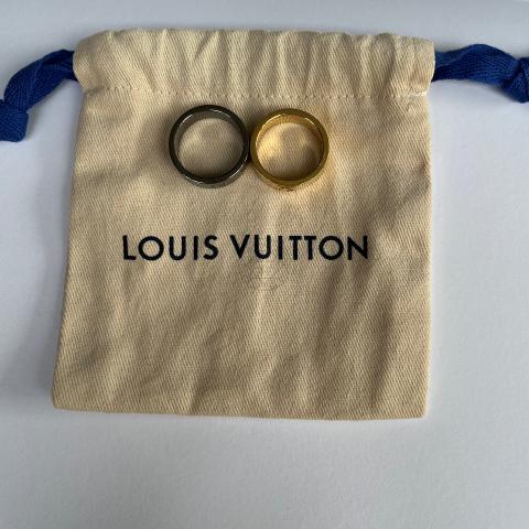 LOUIS VUITTON Metal LV Instinct Set of 2 Rings L 63 10.25 Silver Gold  941396