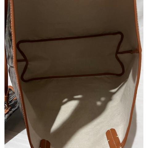 Auth GOYARD Saint Louis PM Tote Bag Shoulder Bag Black Brown PVC Leather  bx18