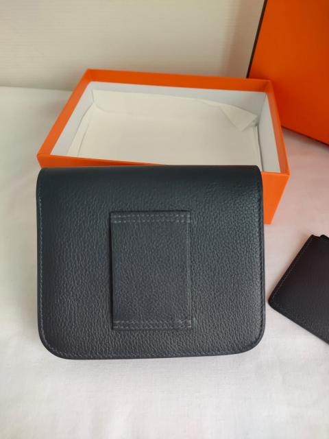 Hermès Constance Portefeuille Slim Belt Bag Evercolor Blue Nuit