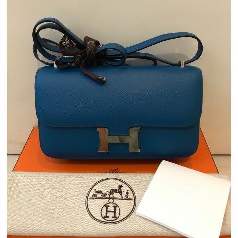 Hermès Constance Elan Bag 25 Blue Izmir Epsom