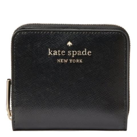 Buy the Kate Spade Staci Saffiano Leather Compact Bifold Wallet + Spencer  Gold Wristlet