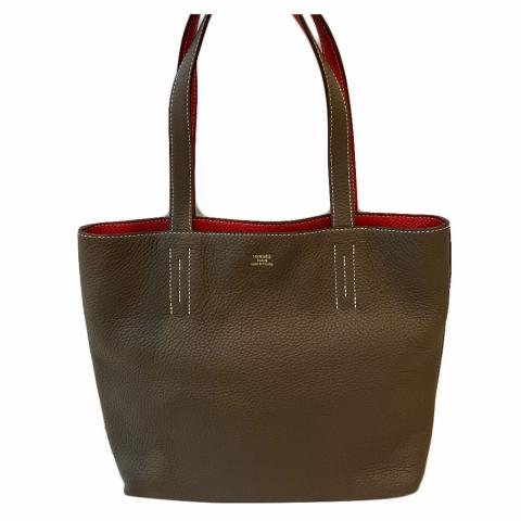 Sell Hermès Double Sens 28 Reversible Tote - Grey/Red