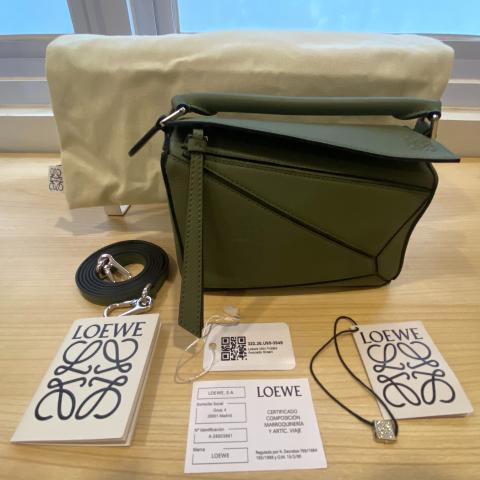 Loewe Nano Puzzle Bag - Green Mini Bags, Handbags - LOW43743
