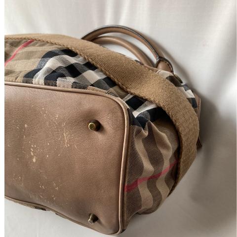 Vintage Burberry Nova Check bag leather and suede Multiple colors Beige  ref.511412 - Joli Closet