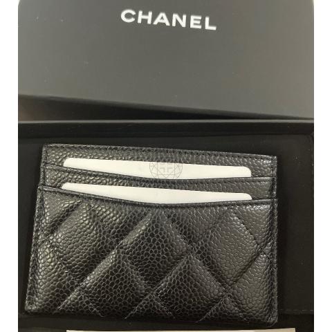 Chanel 23C Zipper Card Holder Caviar Black LGHW (Microchip)