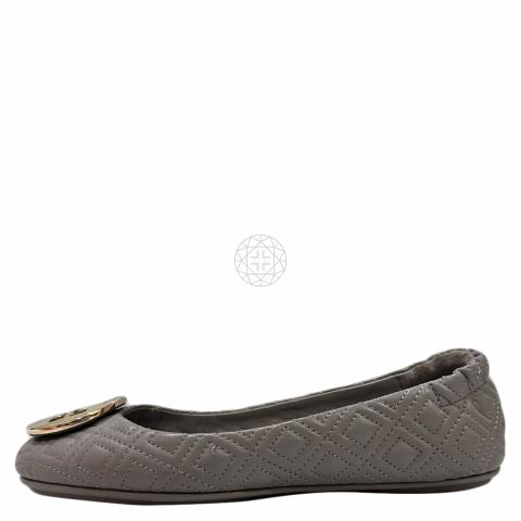 Sell Tory Burch Quilted Minnie Travel Flats - Grey 