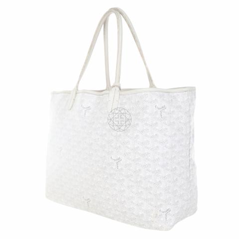 Goyard COLLECTORS White Goyardine Saint Louis PM Tote Bag w/ Stripe and  Crown at 1stDibs