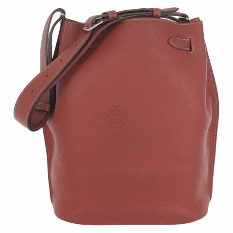 tas sling-bag Hermes So Kelly 22 Sanguine Clemence PHW #R Sling Bag