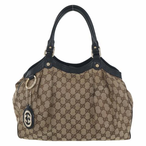 Sell Gucci Monogram GG Sukey Tote Bag Brown