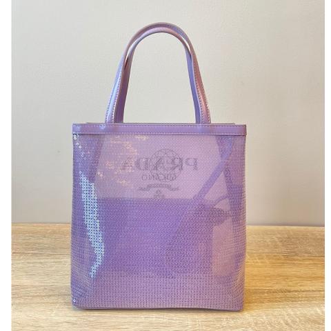Sell Prada Small Sequin Mesh Tote Bag - Purple | HuntStreet.com