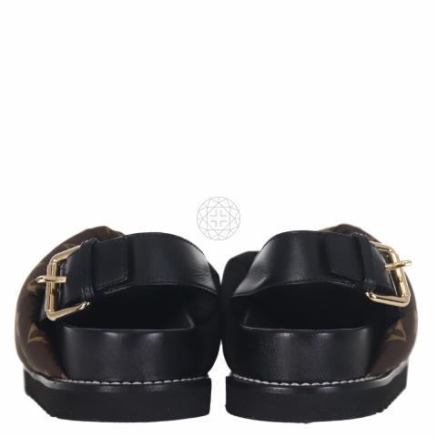 Louis Vuitton 1AB0XT Paseo Flat Comfort Sandal , Black, 34.5