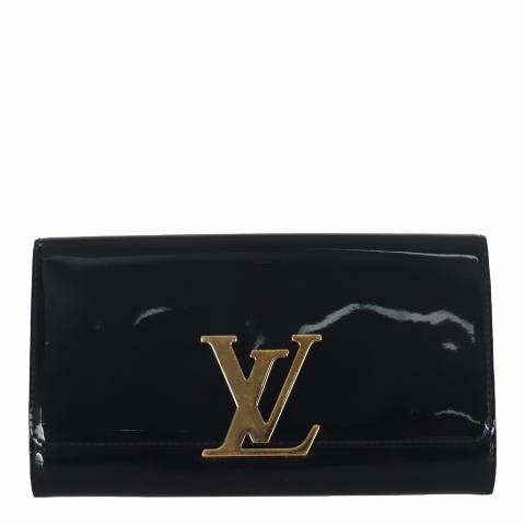 Louis Vuitton - Authenticated Louise Clutch Bag - Patent Leather Black Plain For Woman, Very Good condition