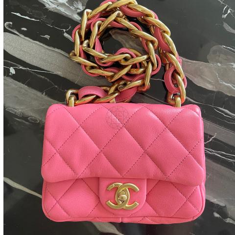 Sell Chanel Chunky Chain Funky Town Flap Bag - Pink 