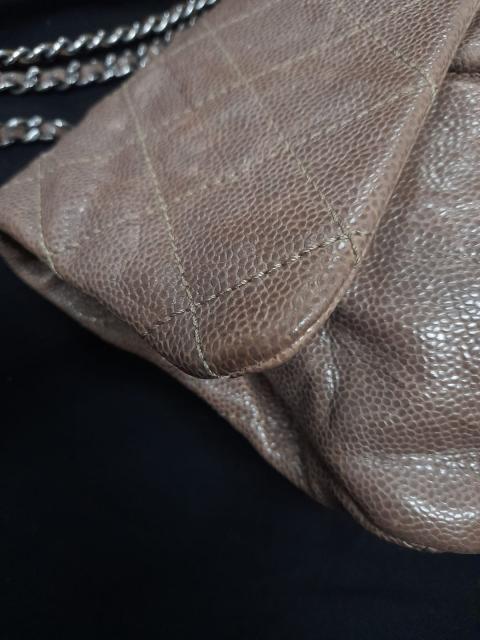 Sell Chanel Glazed Caviar Quilted Elastic Flap Bag - Brown