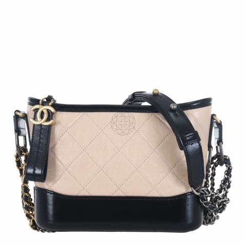 CHANEL GABRIELLE MINI METALLIC GOLD CALF LEATHER SLING BAG (2366xxxx), WITH  DUST COVER, NO CARD