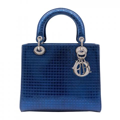 Christian Dior Lady Dior Bag Micro Cannage Metallic Calfskin Medium in 2023