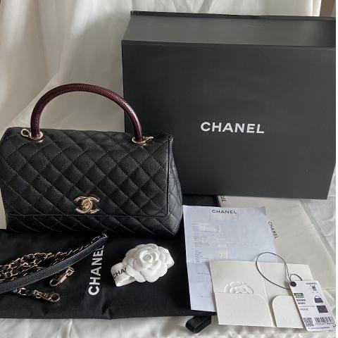 Chanel 21P Caramel Small Coco Lizard Handle Caviar & Light Gold Hardware  (Series 31), Luxury, Bags & Wallets on Carousell