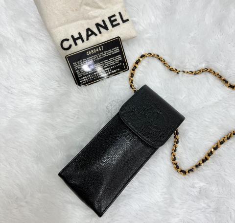 Sell Chanel Vintage Black Caviar Phone Case Ghw - Black | Huntstreet.Com