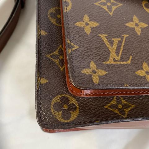 Monceau cloth handbag Louis Vuitton Brown in Cloth - 20635649