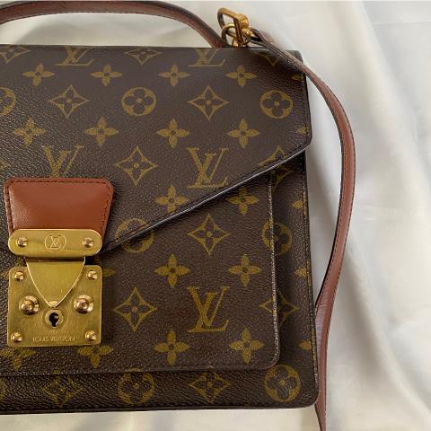Monceau cloth handbag Louis Vuitton Brown in Cloth - 32242629