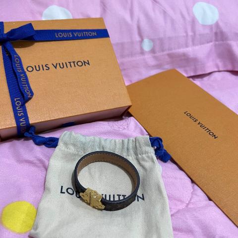 Nanogram leather bracelet Louis Vuitton Brown in Leather - 33427930