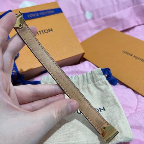 Nanogram leather bracelet Louis Vuitton Brown in Leather - 33427930