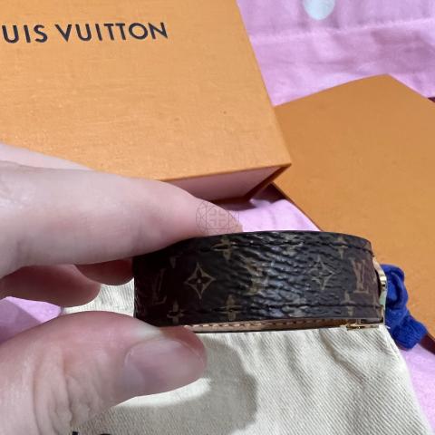Nanogram leather bracelet Louis Vuitton Brown in Leather - 35120867