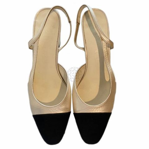 CHANEL Slingbacks Beige and Blush Toe Goatskin G31318 Size 42 –  Jewelsunderthesea