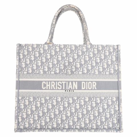 Dior, Bags, New Christian Dior Large Oblique Book Grey Canvas Tote