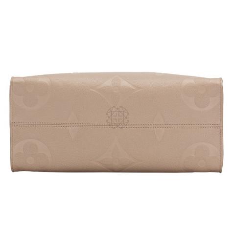 Tas Lv Louis Vuitton Onthego Leather MM Tote Bag Giant Monogram Edition  T46373 Semi Platinum (Kode: LVT806) 