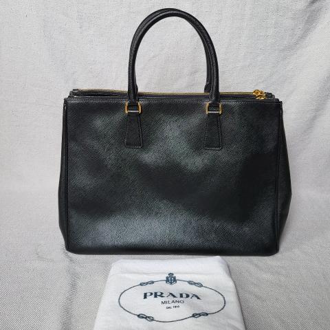 Sell Prada Large Saffiano Lux Double-Zip Tote - Black