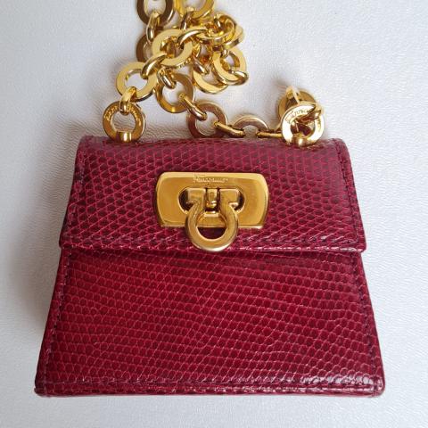 Salvatore Ferragamo Leather Micro Gancini Kelly Bag Belt Gold