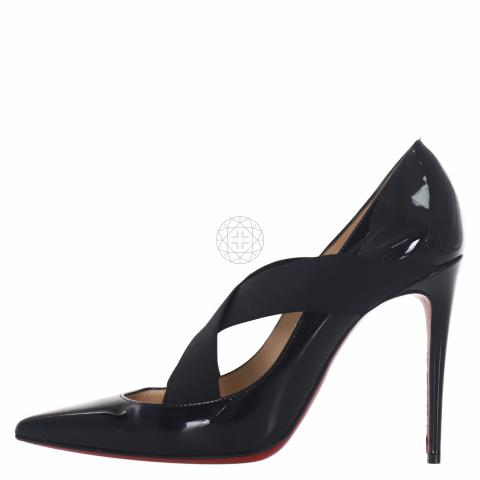 Christian Louboutin Patent Leather Sharpstagrem Crossover Pumps Black