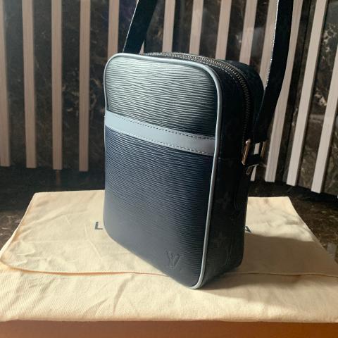 Louis Vuitton Danube Handbag Epi Leather with Monogram Canvas Slim Blue  2160433