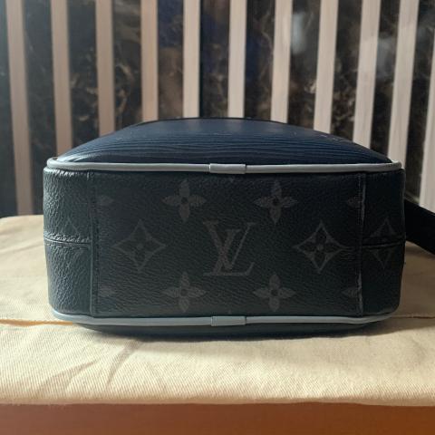 Louis Vuitton Danube Handbag Epi Leather with Monogram Canvas Slim Blue  2160433