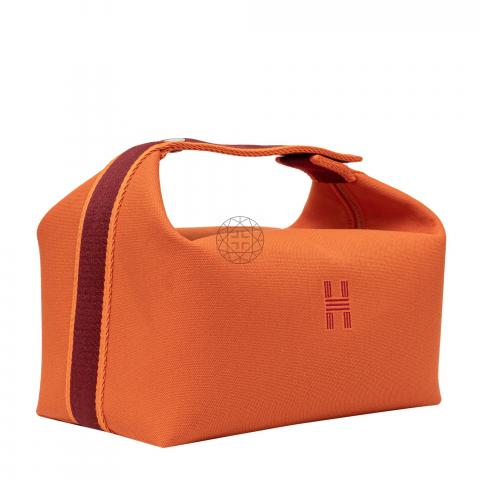 Bride à brac cloth vanity case Hermès Orange in Cloth - 34754572