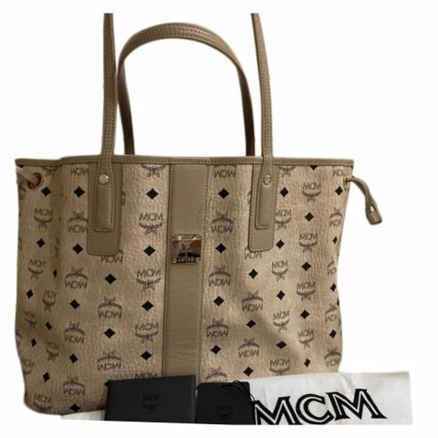 NEW Authentic MCM Medium Cognac Reversible Liz Shopper with duster bag