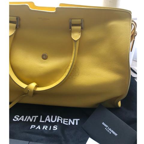Saint Laurent Paris Yellow Leather Small Cabas Chyc Tote Saint Laurent  Paris