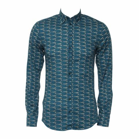 Sell Dolce & Gabbana Swordfish Printed Button-Up Shirt - Blue |  