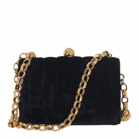 Chanel TIMELESS CLASSIC MINI VELVET Black Deerskin ref.140508 - Joli Closet