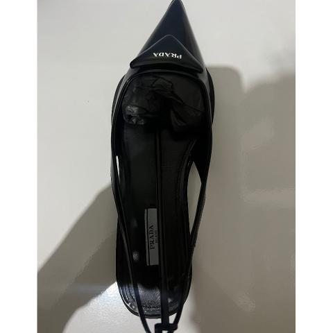 Sell Prada Brushed Leather Slingback Ballerina Flats Black